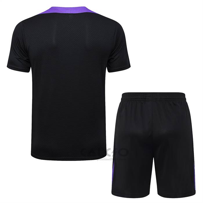 Tuta da Track FC Barcellona Manica Corta 2025-2026 Nero - Pantaloncini